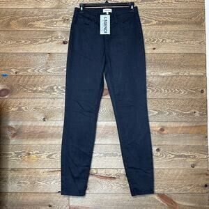 L'Agence High Rise Straight Leg Skinny Black Jeans Size 25 NWT